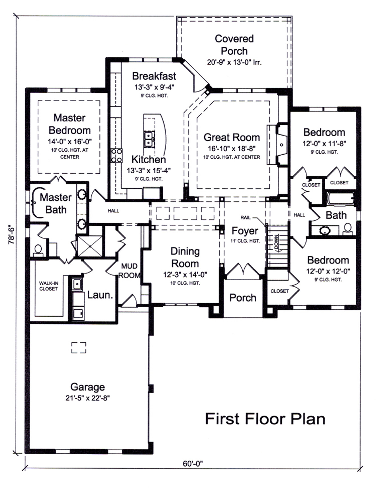 Traditional House Plan - Amherst 34046 - 1st Floor Plan