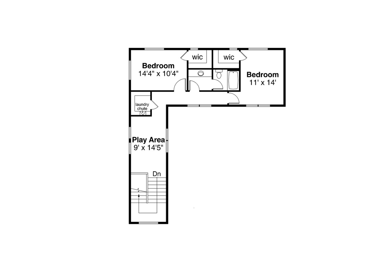 Secondary Image - Contemporary House Plan - Forest View 34264 - 2nd Floor Plan