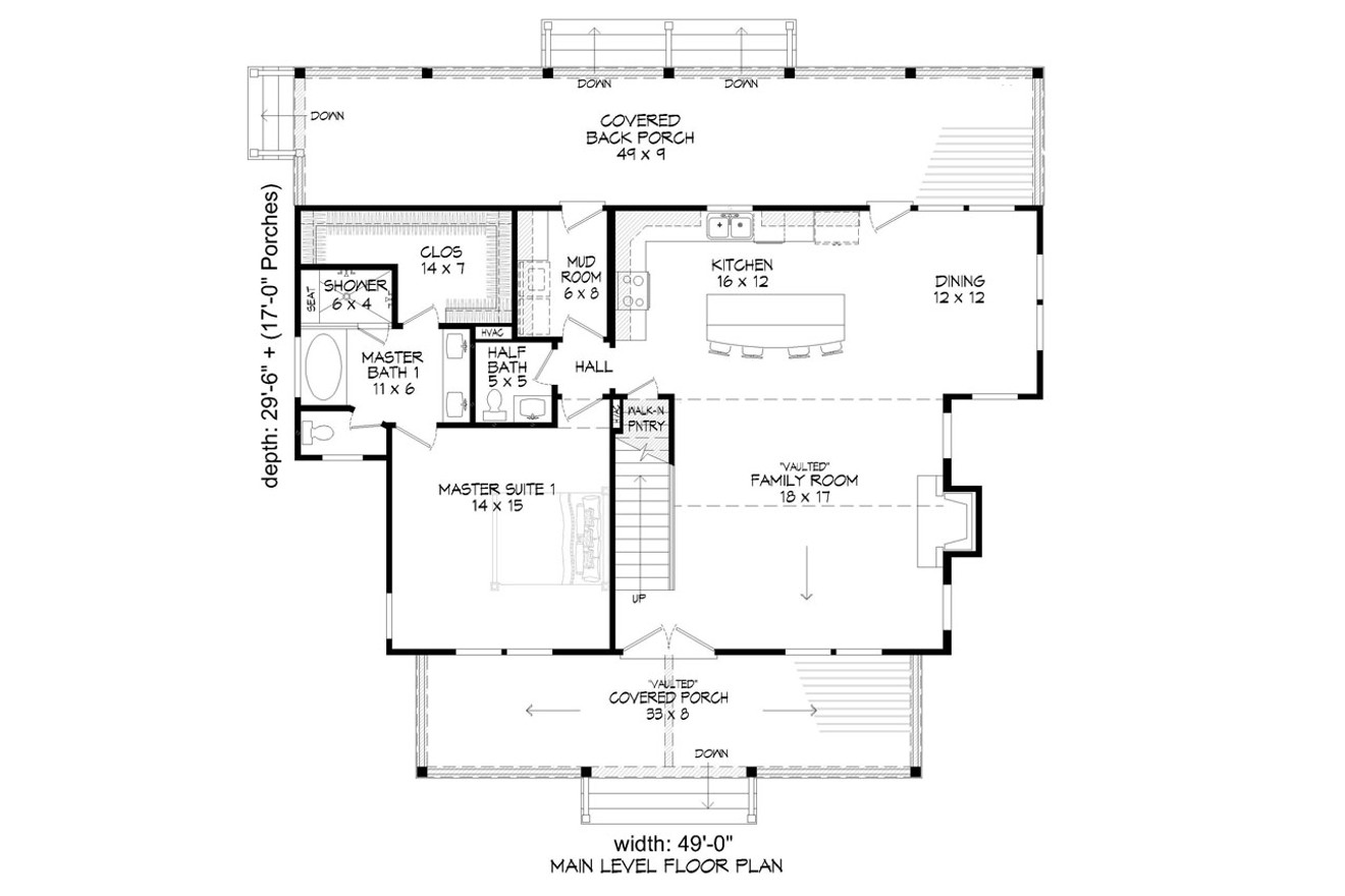 Cottage House Plan - Grand Bay 34320 - 1st Floor Plan