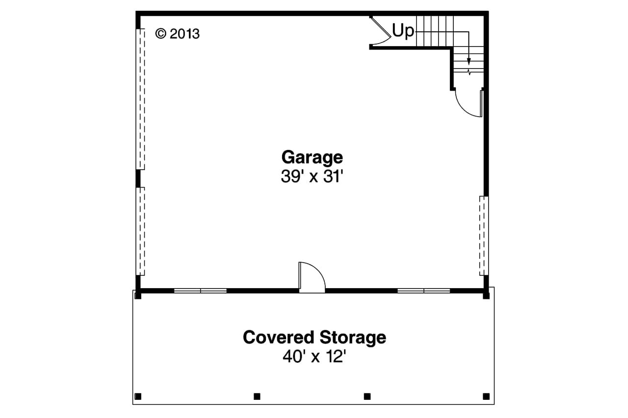 Craftsman House Plan - Garage 34483 - 1st Floor Plan