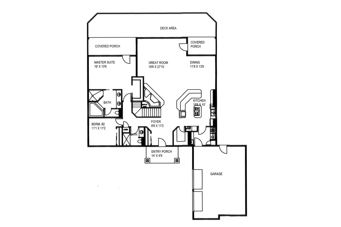 Craftsman House Plan - 34493 - 1st Floor Plan