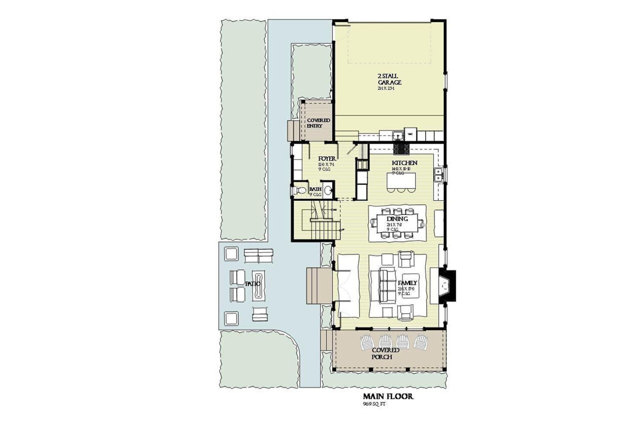 Bungalow House Plan - Bluefin 34570 - 1st Floor Plan