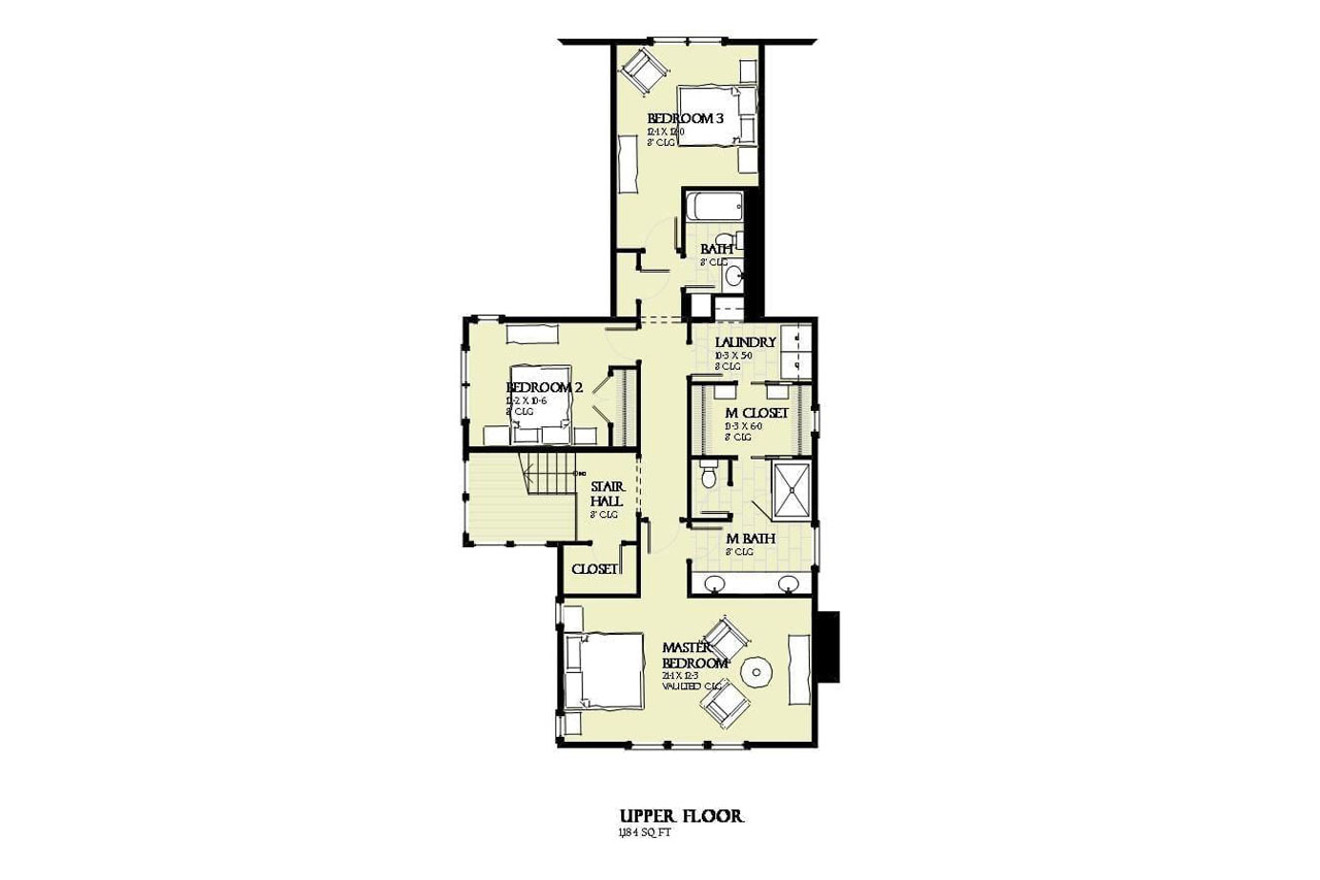 Secondary Image - Bungalow House Plan - Bluefin 34570 - 2nd Floor Plan