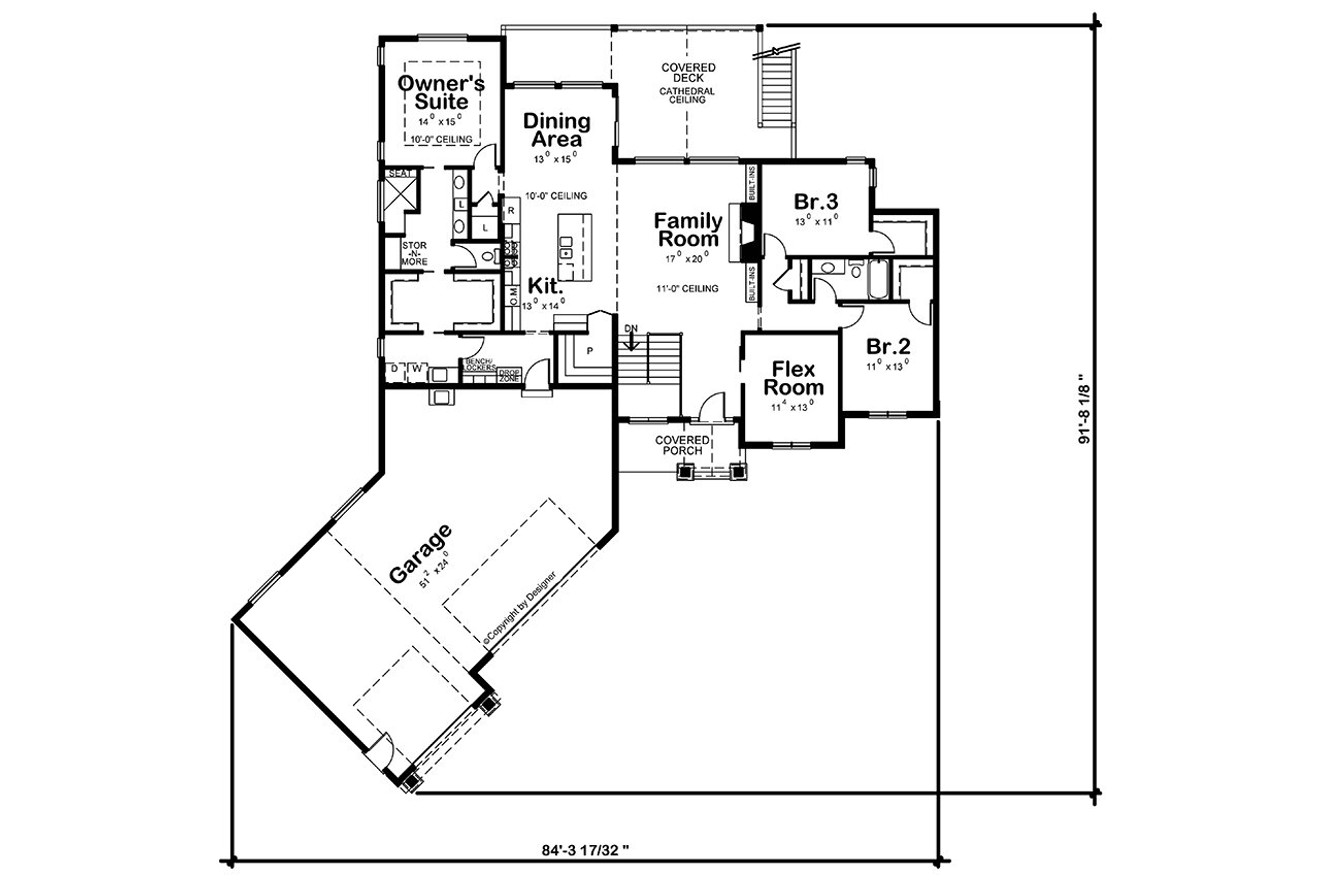 Craftsman House Plan - Blue Hill Timbers 34574 - 1st Floor Plan