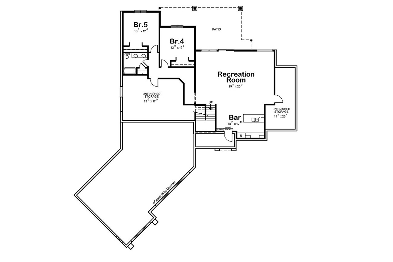 Craftsman House Plan - Blue Hill Timbers 34574 - Basement Floor Plan