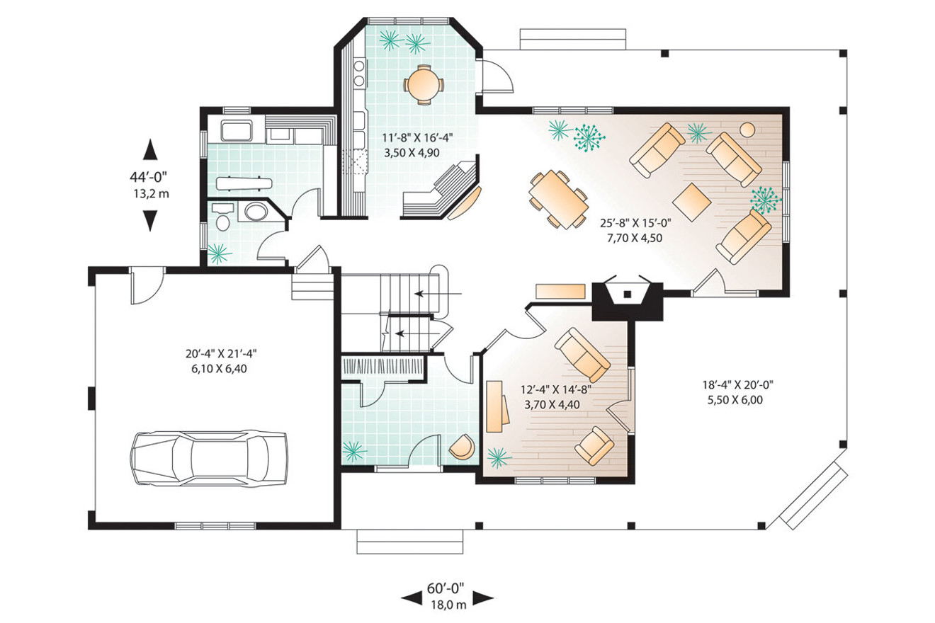 Country House Plan - Mt. Meridian 2 34808 - 1st Floor Plan