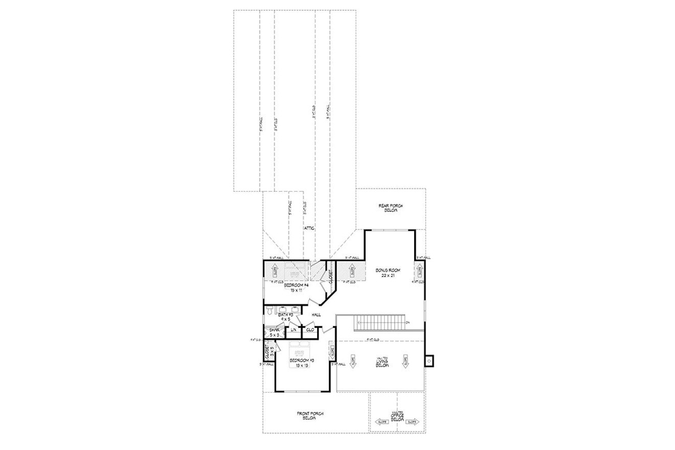 Farmhouse House Plan - Swan Lake 34815 - 2nd Floor Plan