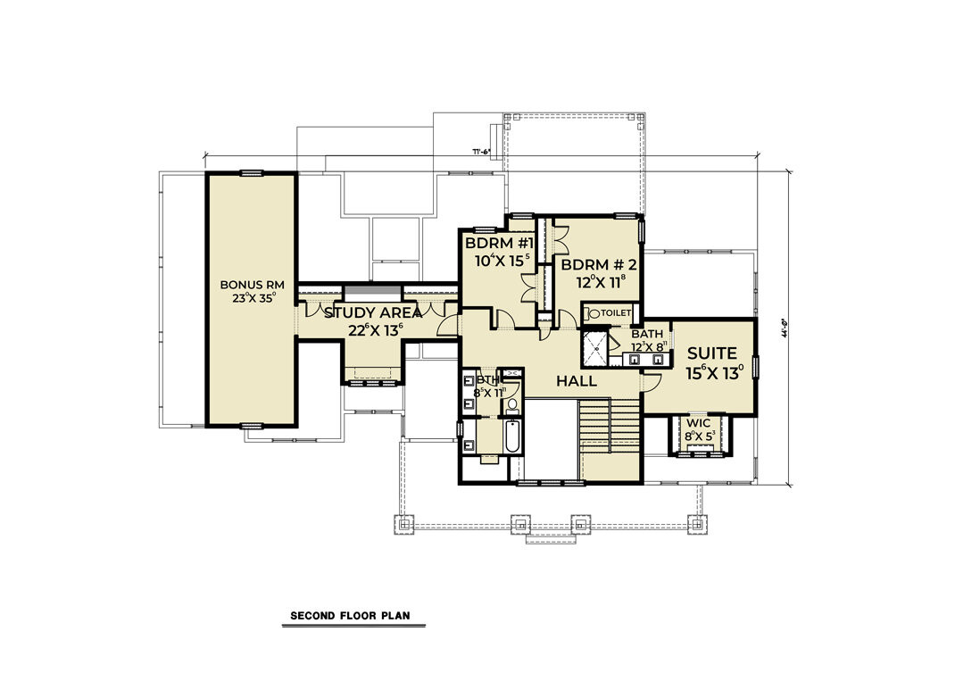 Farmhouse House Plan - 34822 - 2nd Floor Plan