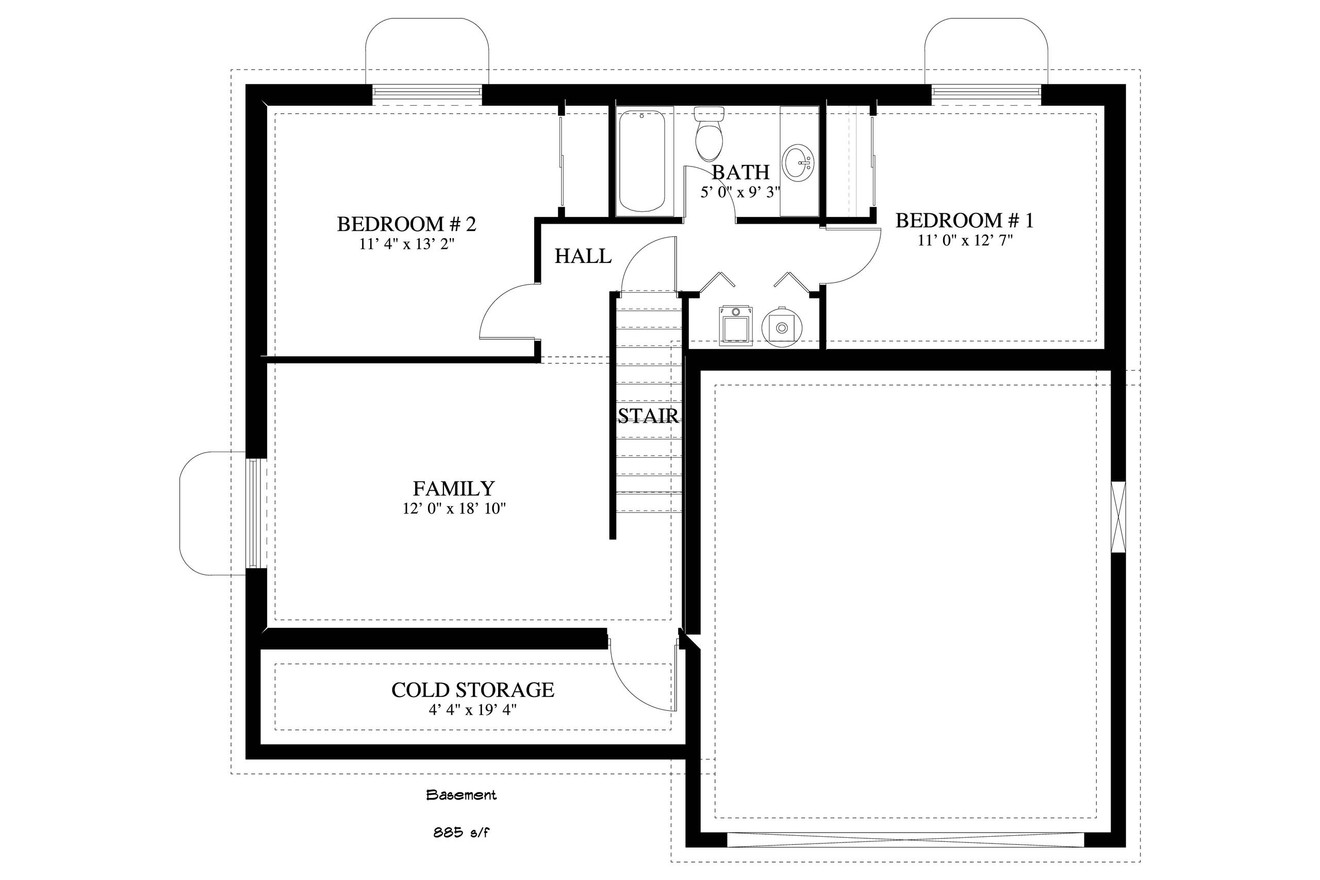 Craftsman House Plan - Alder 34956 - Basement Floor Plan