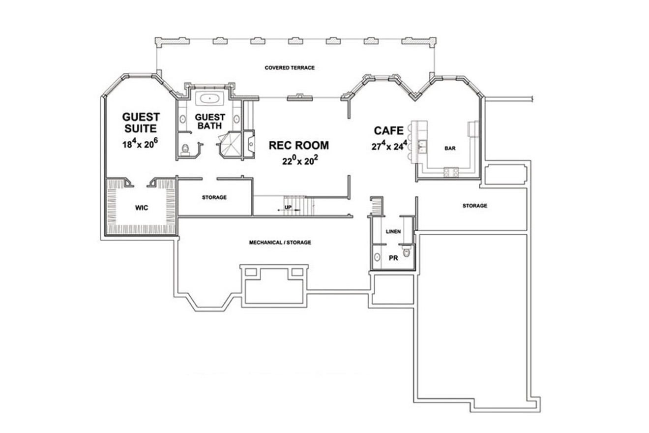 European House Plan - Saddle Creek 35003 - Basement Floor Plan