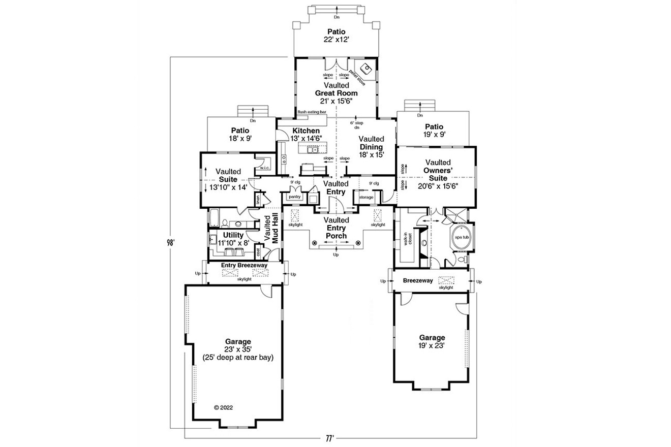 Craftsman House Plan - Umatilla 35075 - 1st Floor Plan
