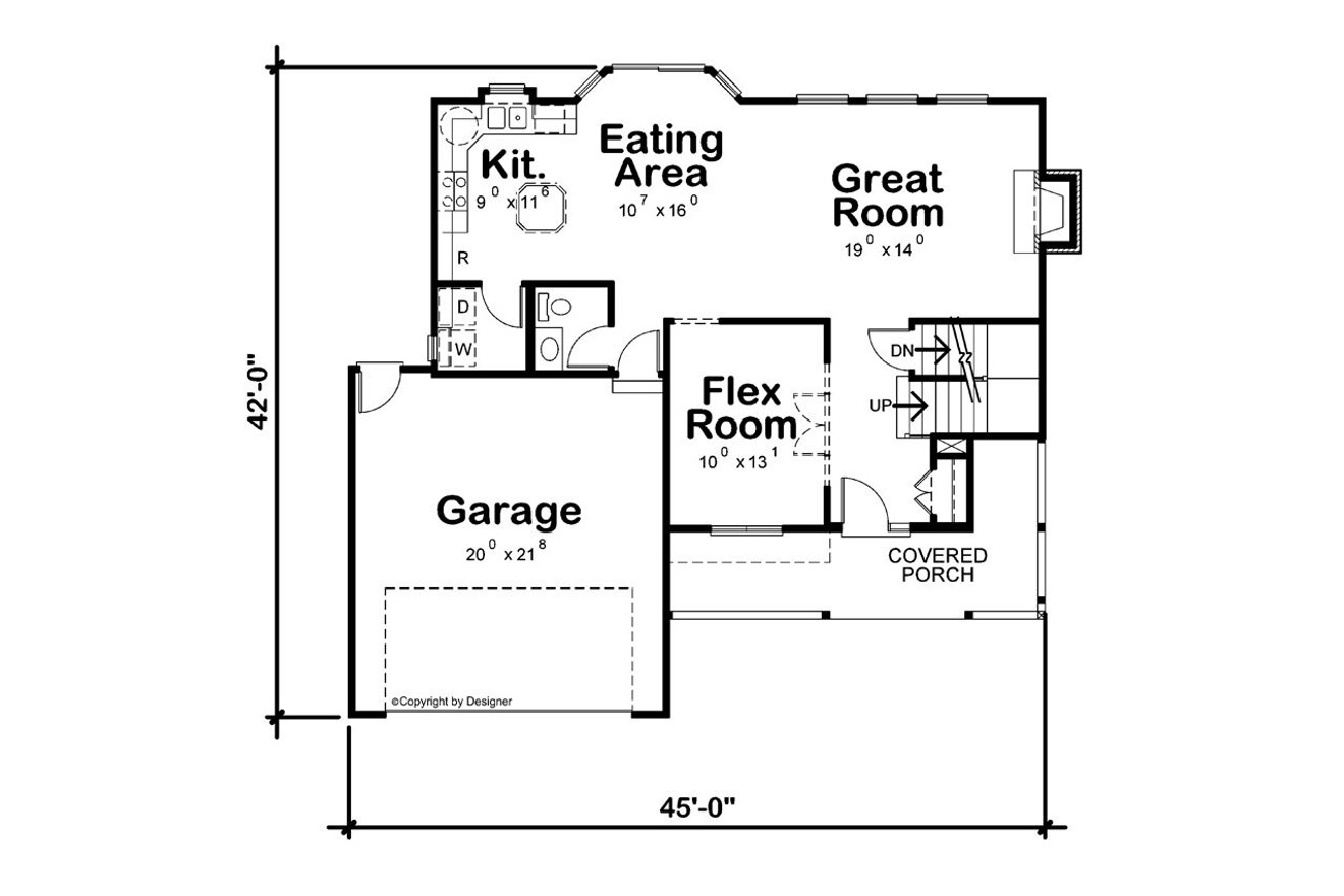 Traditional House Plan - Lancaster II 35247 - 1st Floor Plan