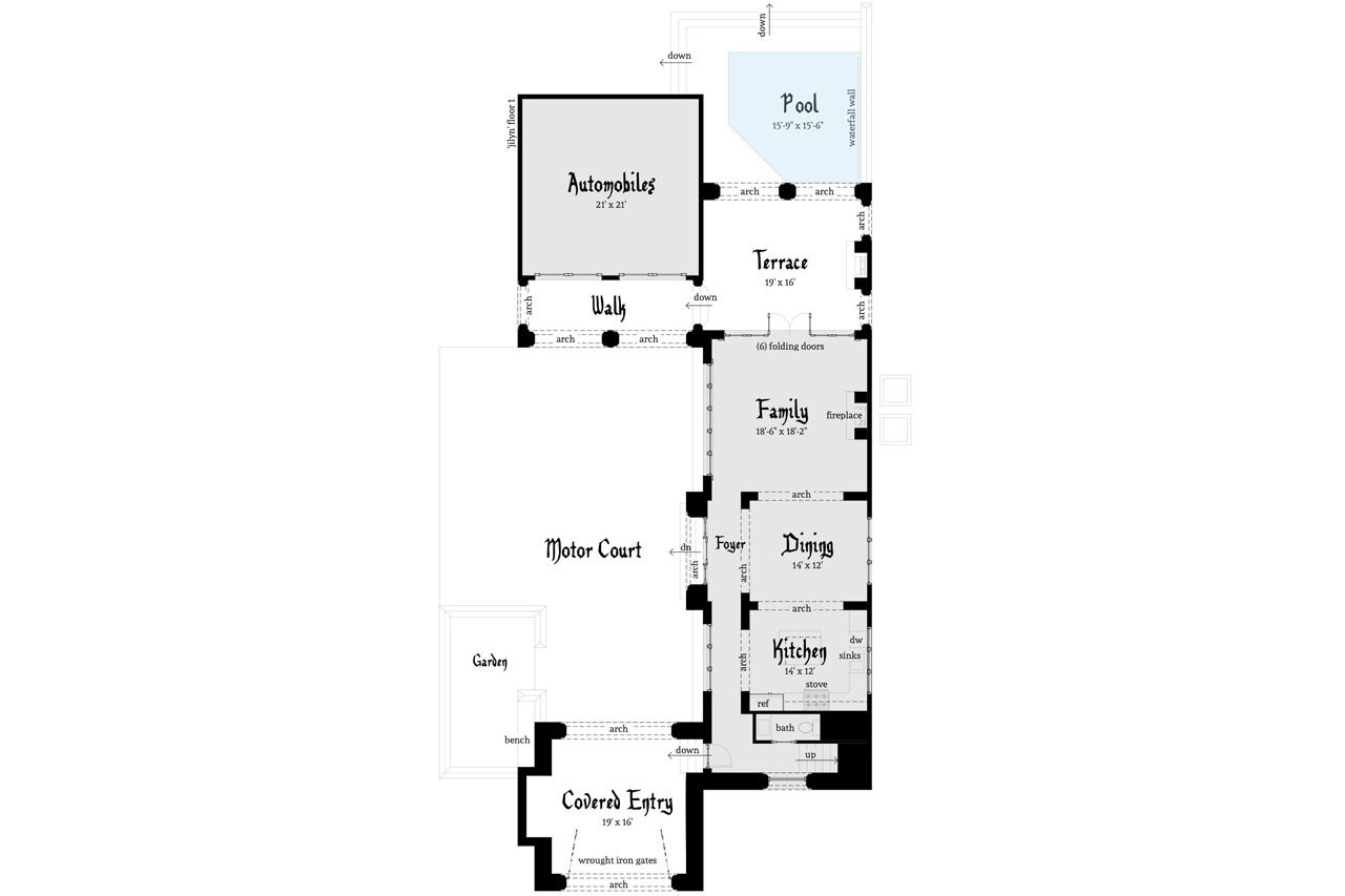 European House Plan - Jilyn 35289 - 1st Floor Plan