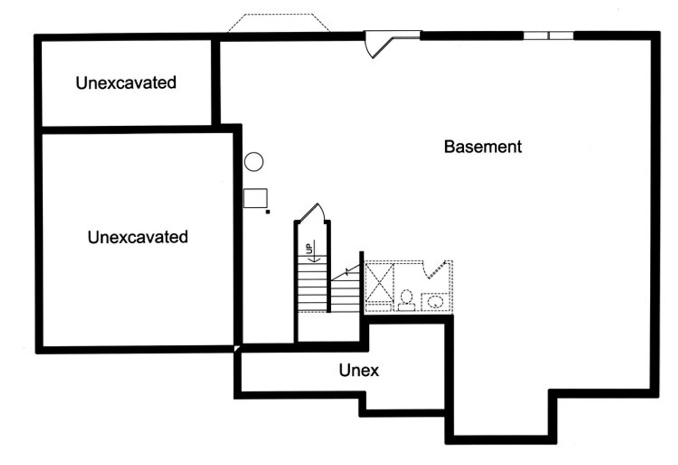 Secondary Image - Ranch House Plan - Monroe 35300 - Basement Floor Plan