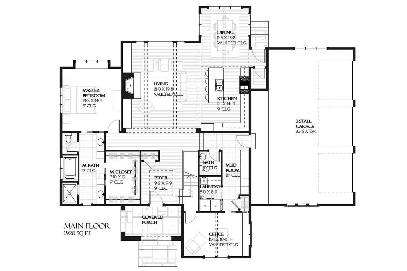 European House Plan - Spring Hill 35550 - 1st Floor Plan