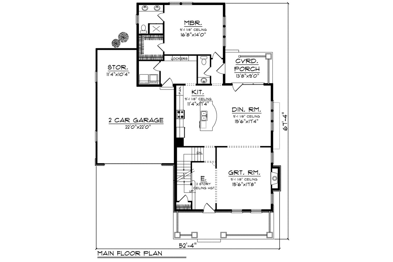 Craftsman House Plan - 35763 - 1st Floor Plan