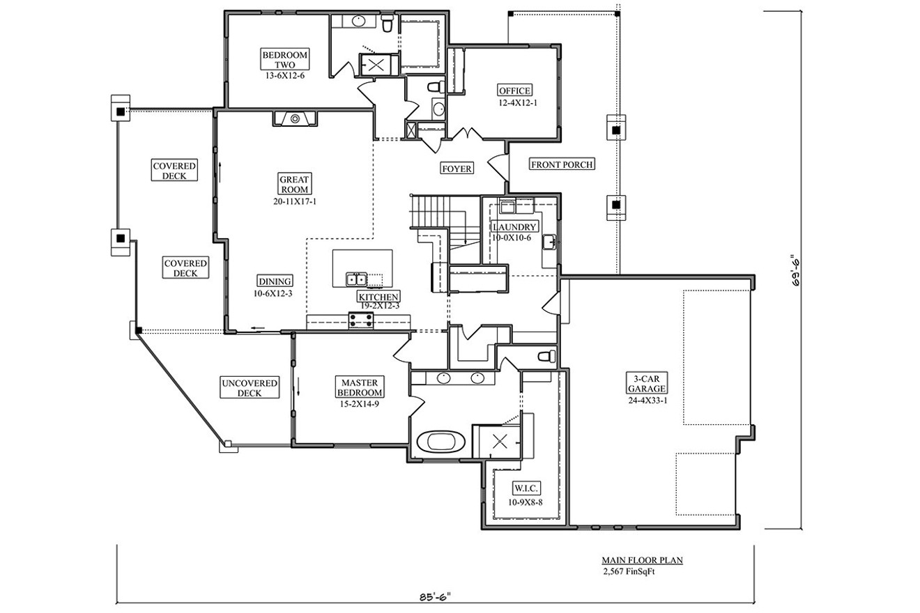 Ranch House Plan - Arabella 35848 - 1st Floor Plan