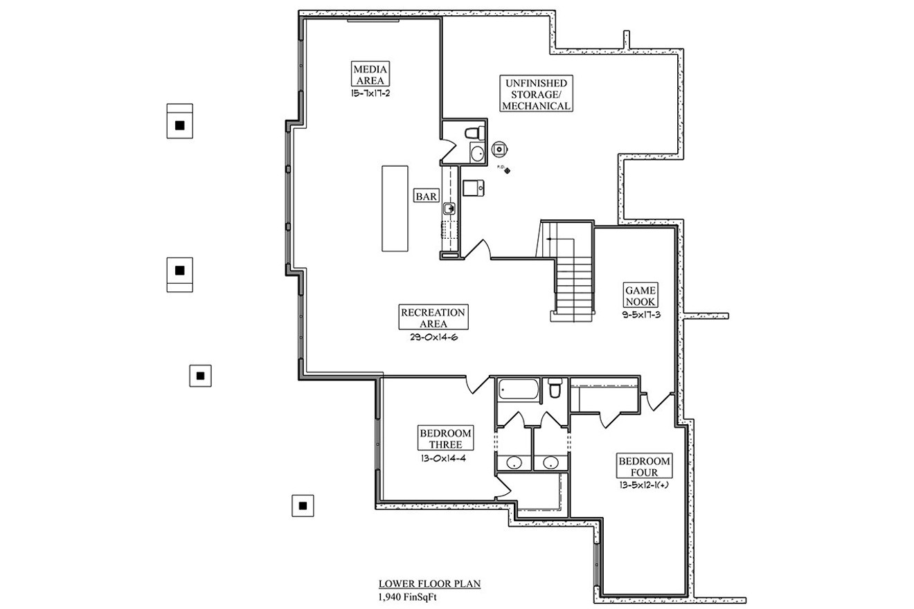 Ranch House Plan - Arabella 35848 - Basement Floor Plan