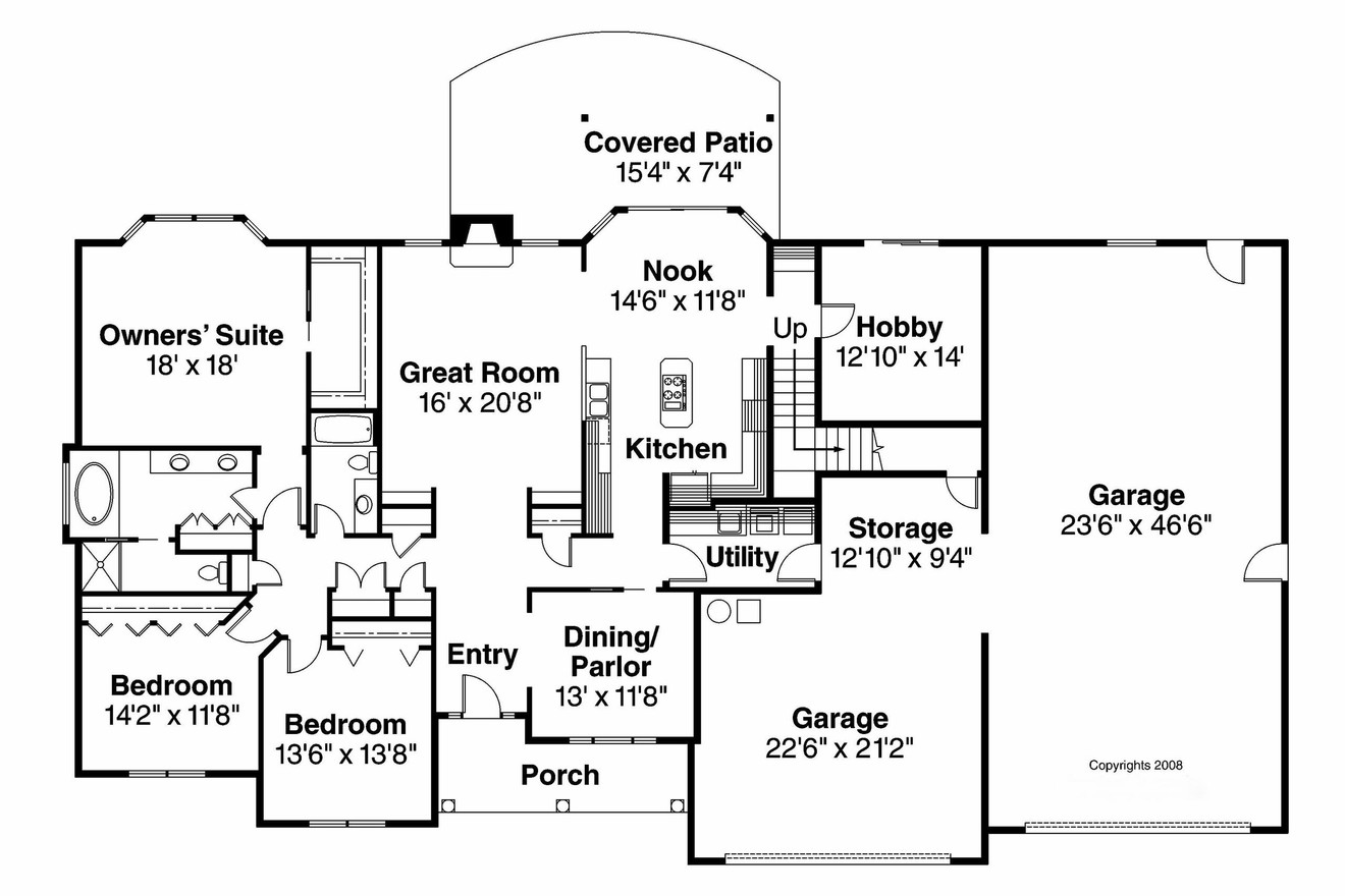 Classic House Plan - Wellesley 35855 - 1st Floor Plan