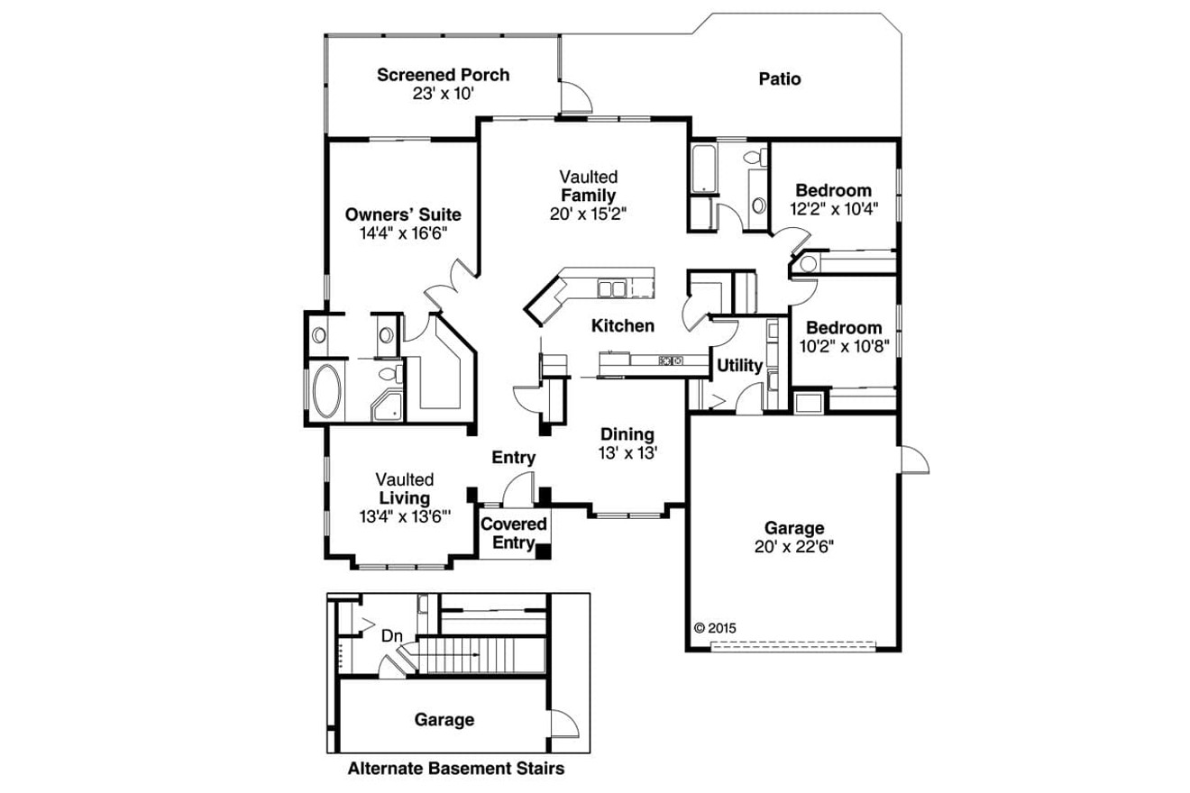 Mediterranean House Plan - Pereza 35948 - 1st Floor Plan