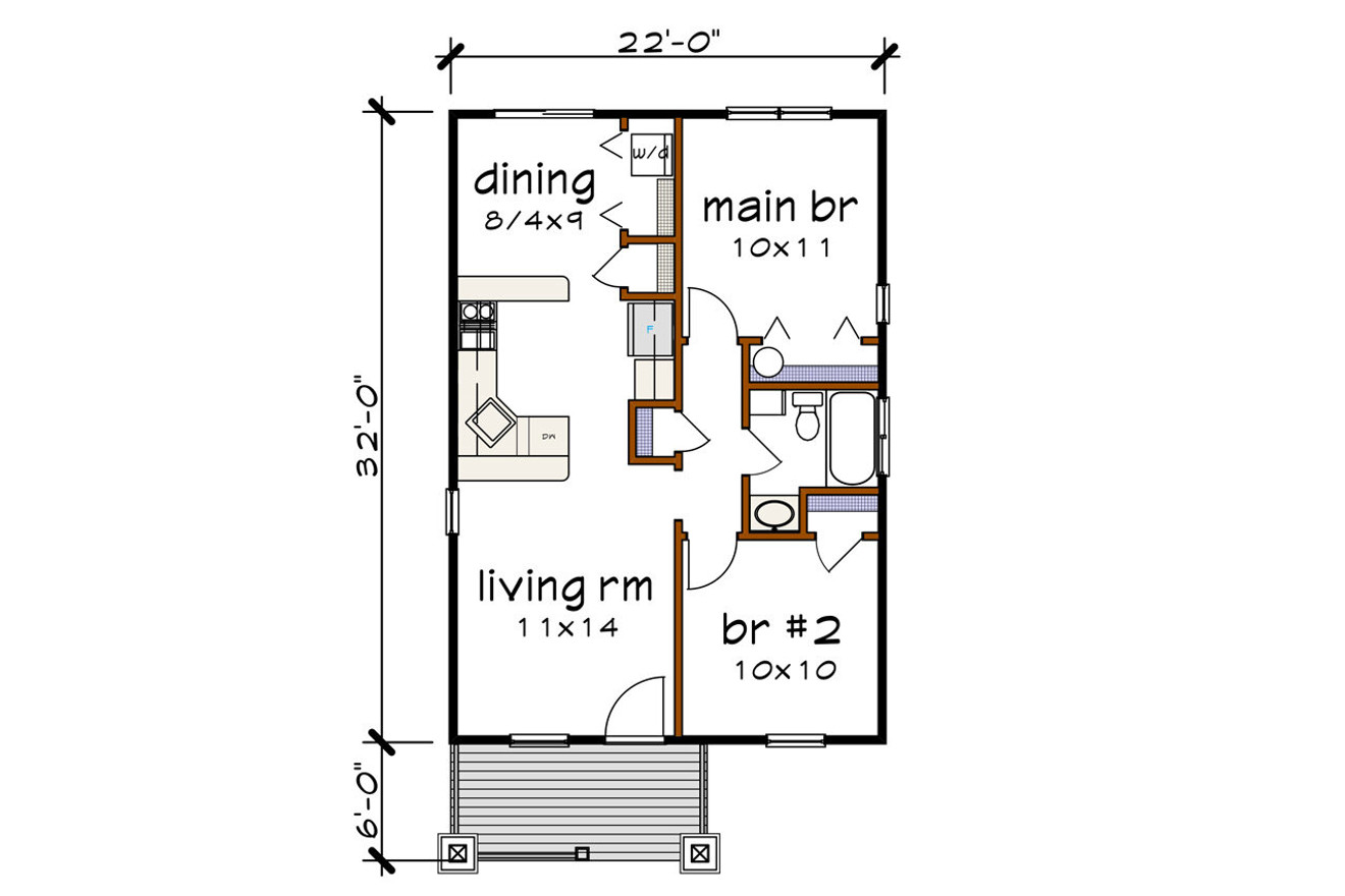 Cottage House Plan - 36035 - 1st Floor Plan