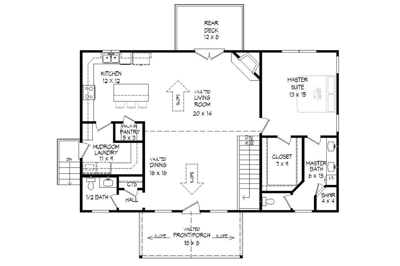 Craftsman House Plan - 36109 - 1st Floor Plan