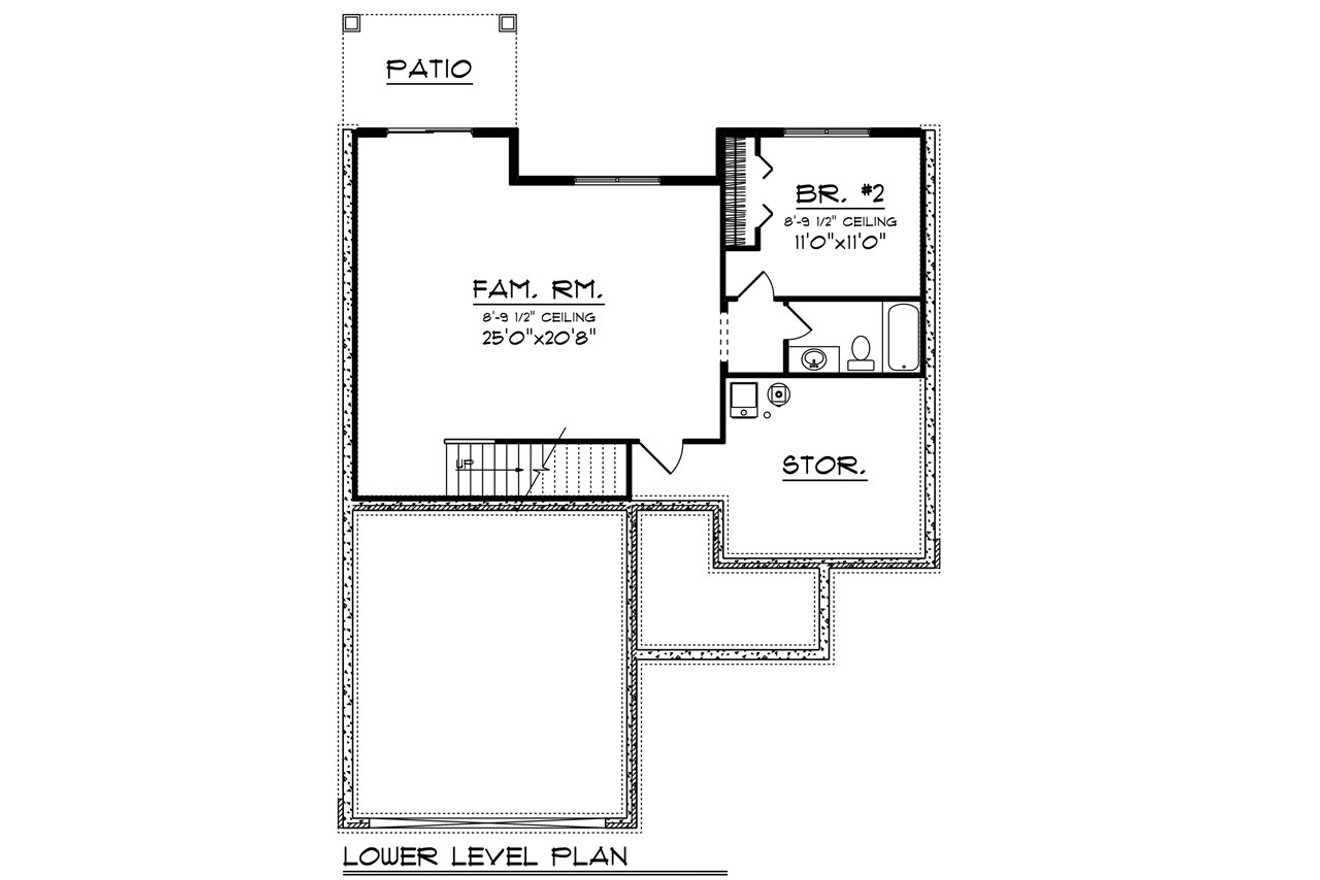 Secondary Image - Ranch House Plan - 36326 - Basement Floor Plan