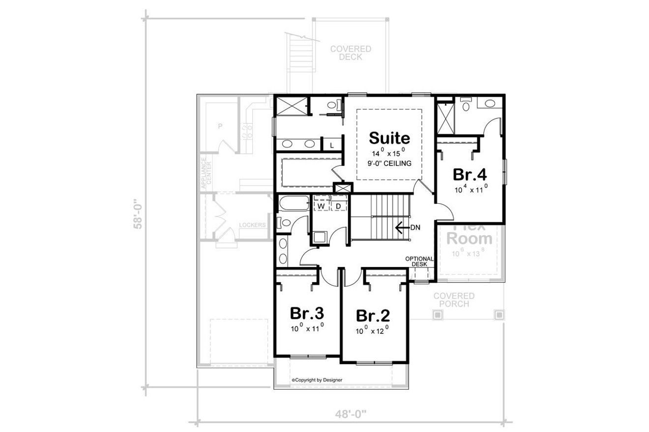 Secondary Image - Contemporary House Plan - Herndon Farm 36574 - 2nd Floor Plan