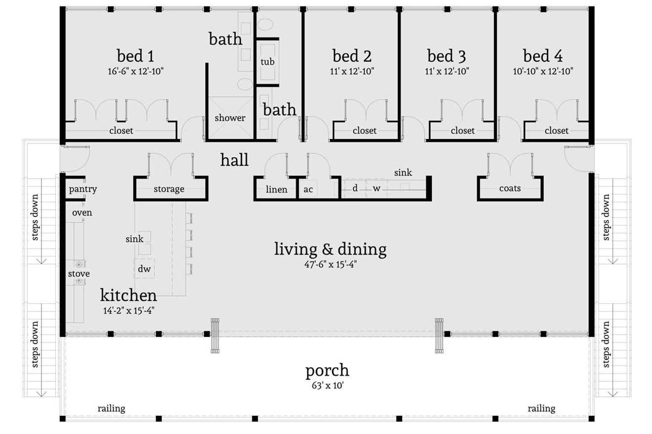 Modern House Plan - Sand Castle 36726 - 1st Floor Plan