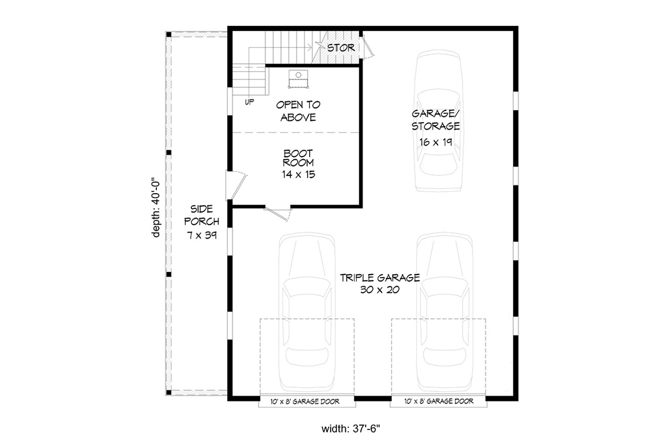 Craftsman House Plan - Preston Pine 2 36779 - 1st Floor Plan