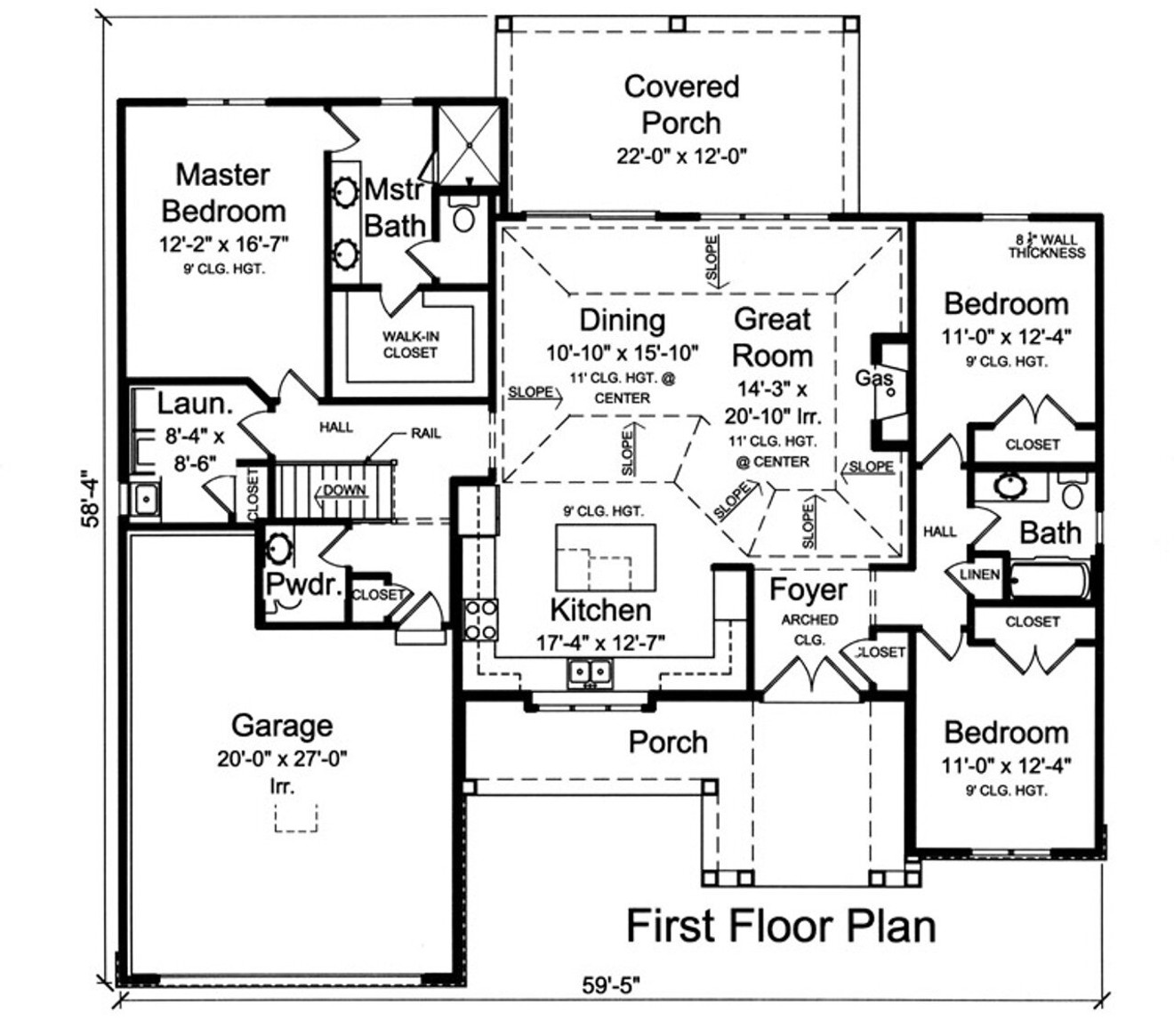 Craftsman House Plan - The Churchill 36789 - 1st Floor Plan