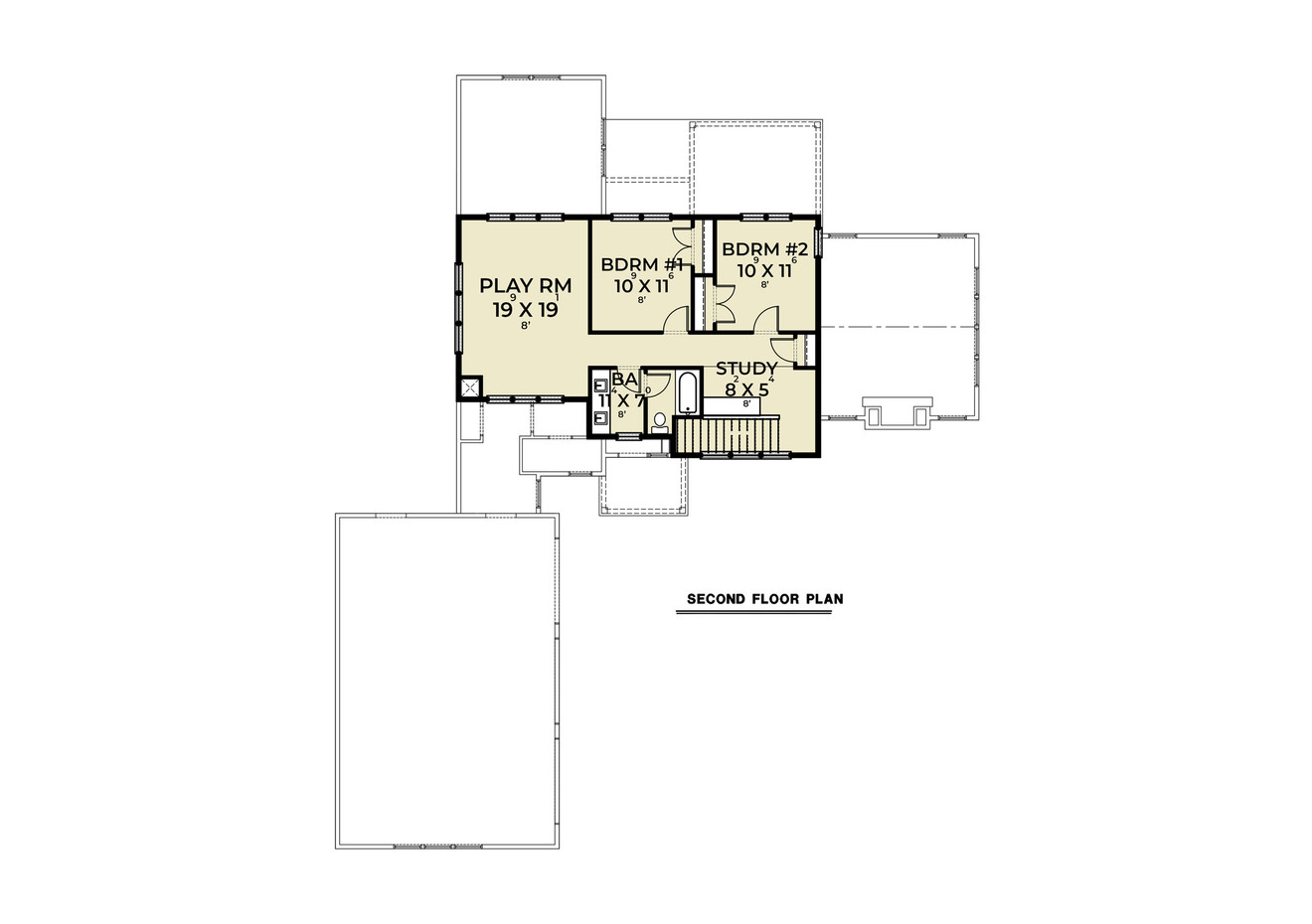 Secondary Image - Craftsman House Plan - 36916 - 2nd Floor Plan