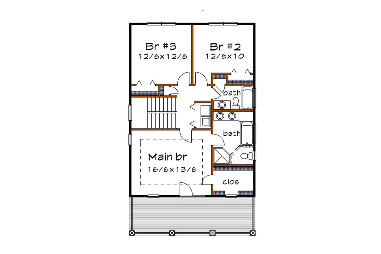 Secondary Image - Country House Plan - 36943 - 2nd Floor Plan