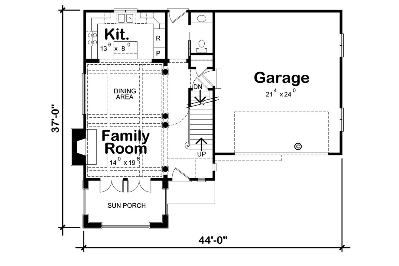 European House Plan - Stastney 37037 - 1st Floor Plan