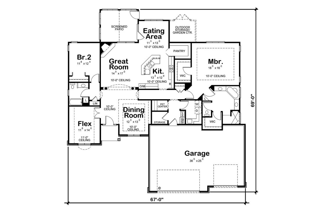 Traditional House Plan - Hasselbeck 37095 - 1st Floor Plan