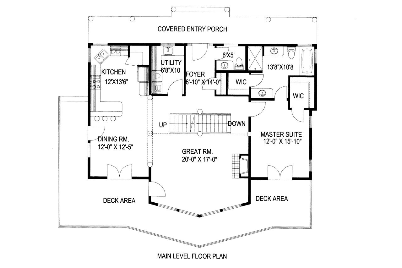 Lodge Style House Plan - 37141 - 1st Floor Plan