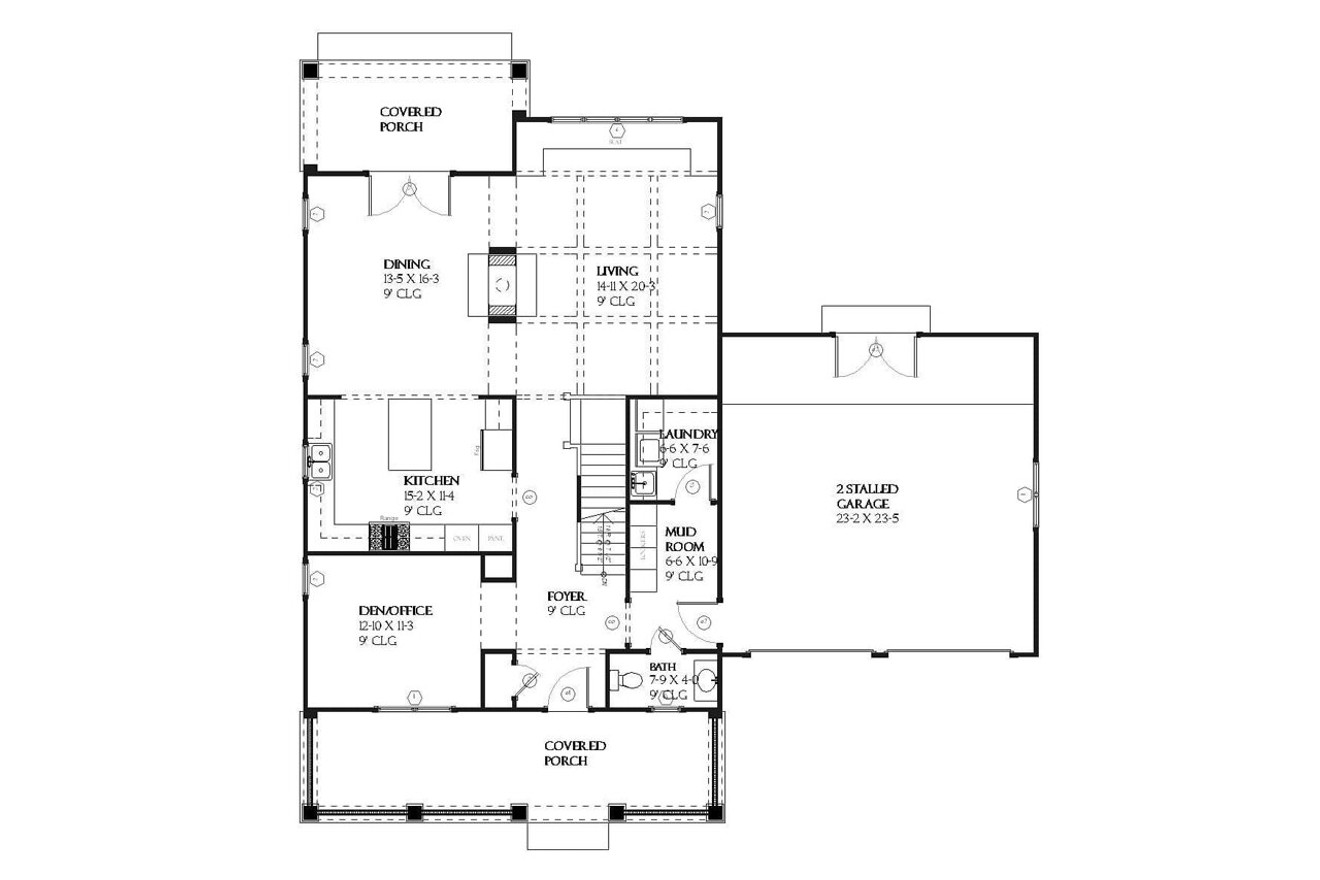 Cottage House Plan - Laurel 37344 - 1st Floor Plan