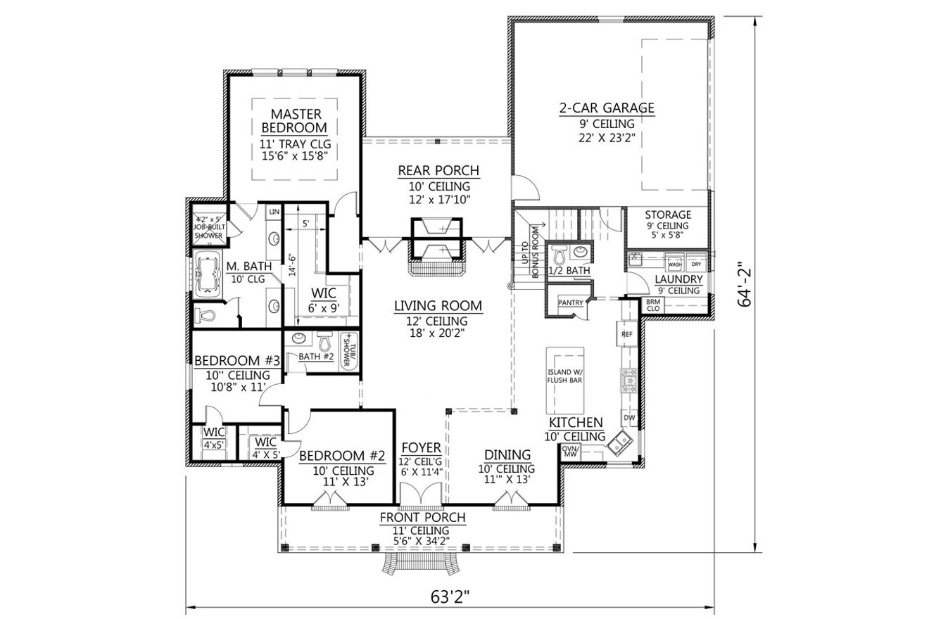 European House Plan - Vermillion 37378 - 1st Floor Plan