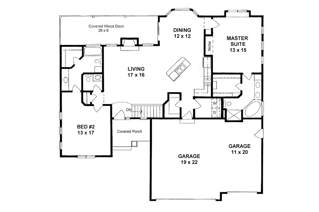 Traditional House Plan - 37515 - 1st Floor Plan