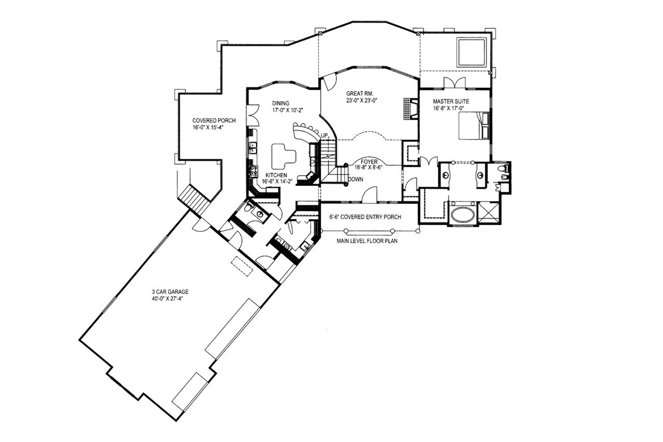 Lodge Style House Plan - 37678 - 1st Floor Plan