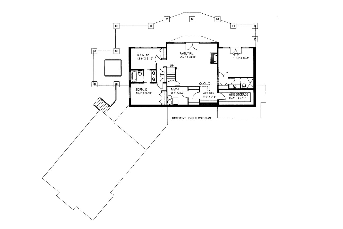 Lodge Style House Plan - 37678 - Basement Floor Plan