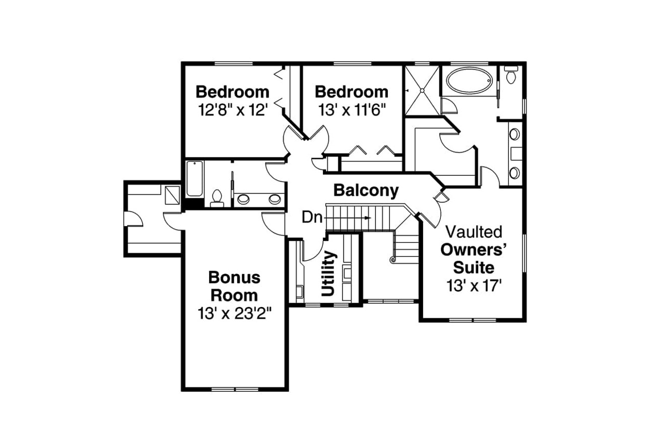 Secondary Image - Craftsman House Plan - Oakridge 37949 - 2nd Floor Plan