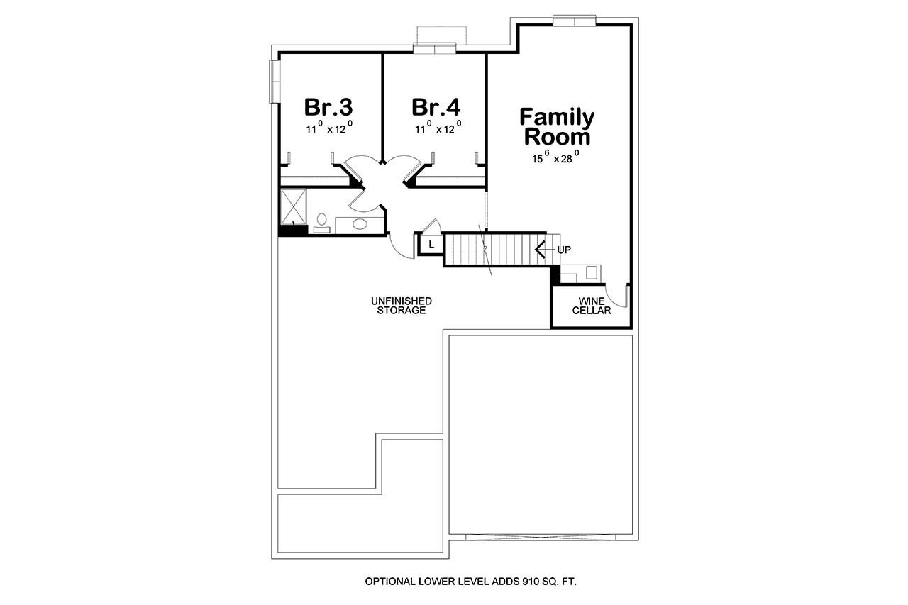 Secondary Image - Cottage House Plan - Gretna Cottage FB 38103 - Basement Floor Plan