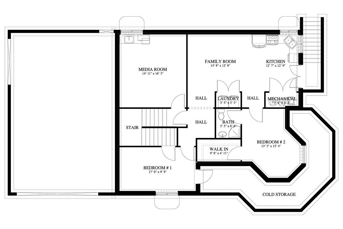 Victorian House Plan - Williams 38463 - Basement Floor Plan