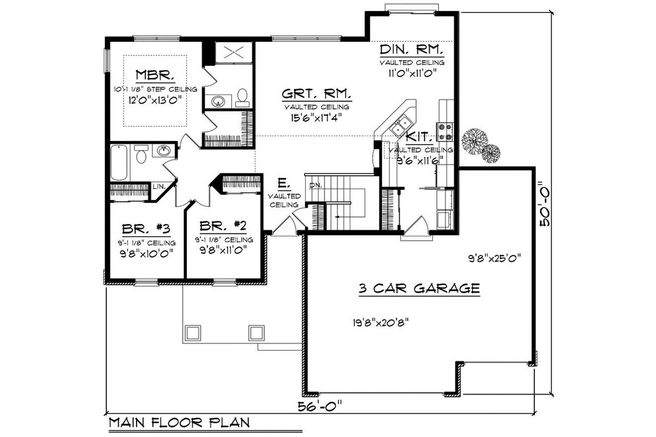 Ranch House Plan - 38495 - 1st Floor Plan
