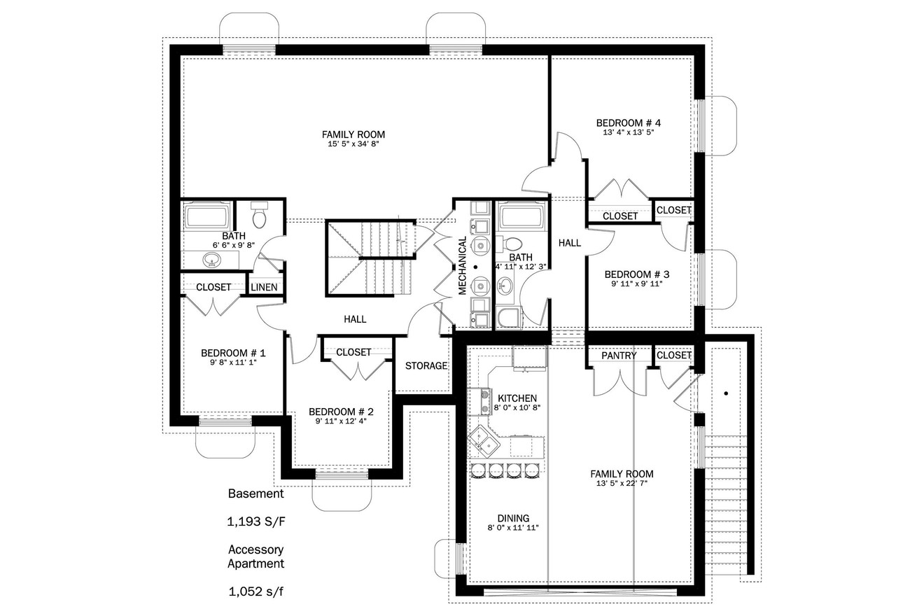 Ranch House Plan - Stubbs 38668 - Basement Floor Plan