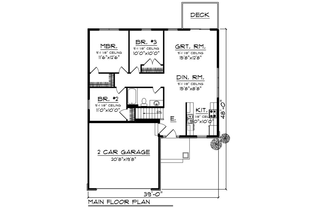 Craftsman House Plan - 38760 - 1st Floor Plan