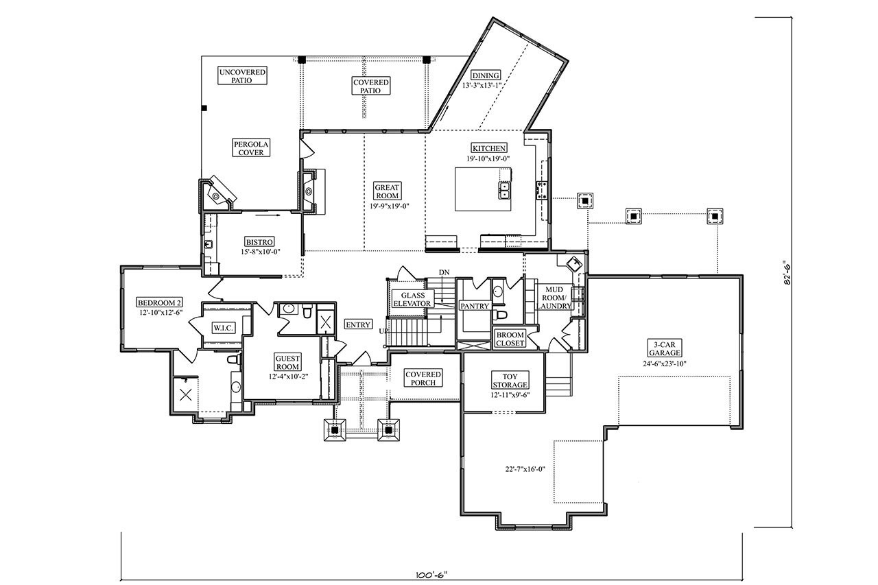 Craftsman House Plan - Sapphire Point 38780 - 1st Floor Plan