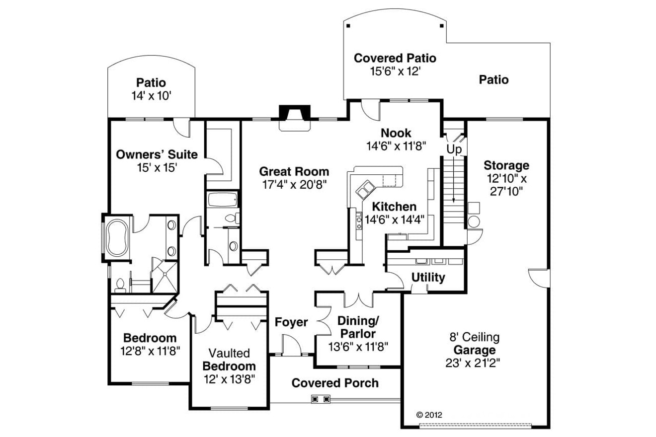 European House Plan - Littlefield 38952 - 1st Floor Plan