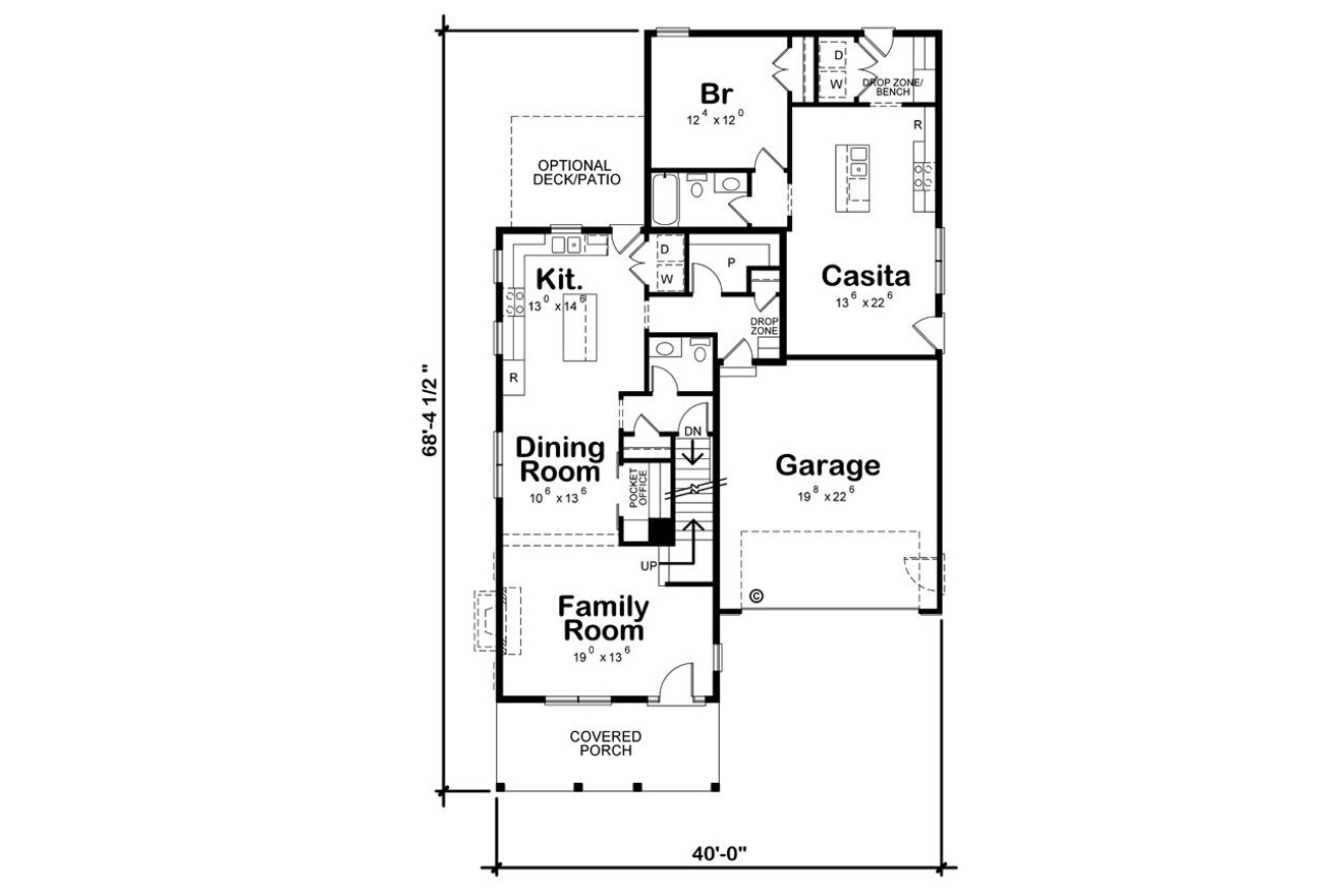 Country House Plan - Frahm Place 39097 - 1st Floor Plan